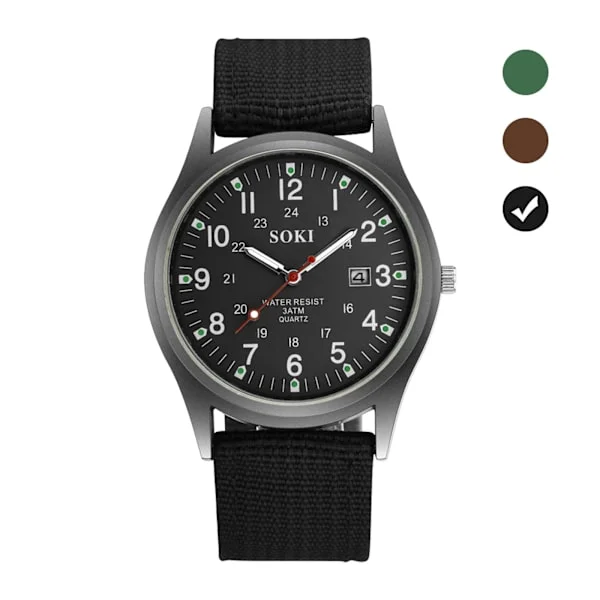 Herre Armbåndsur Mote Herre Militær Klokke Vevd Nylonbelte Kalender Kvarts Klokke Kompatibel med Menn Under Festival Julegave Kompatibel med Elskere