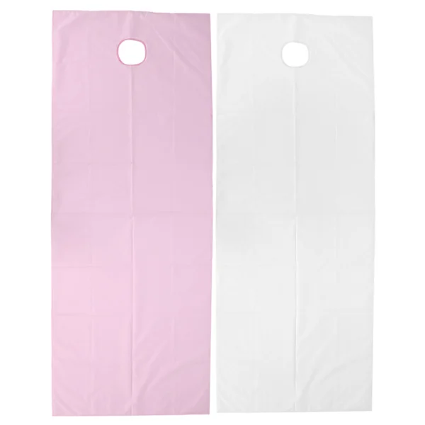 2 stk engangs laken pustende vanntett polyester massasjebenk trekk for skjønnhetssalong (hvit rosa)