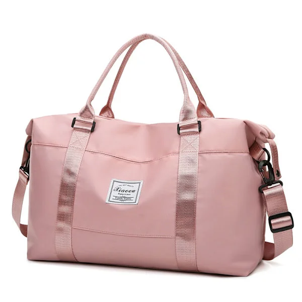 Travel Bag, Sports Bag, Gym Bag, Women's Single Shoulder Bag for Weekend Trips, Dry and Wet Compartment, Large Capacity Pink[TT]