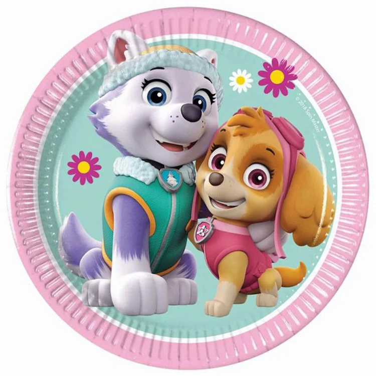 Paw Patrol Skye & Everes Assietter 20 cm 8-pack - Paw Patrol Kalas Dekoration - Kalaslagret.se