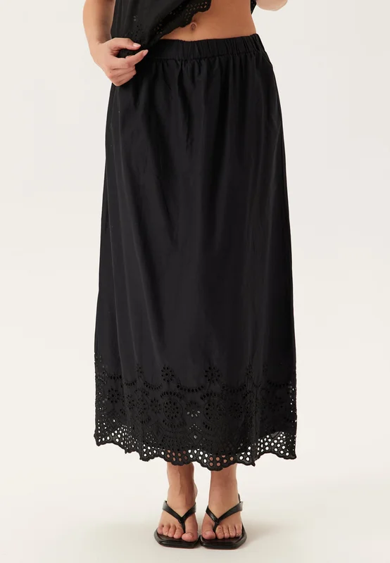 ONLY - Onllou Life Emb Long Skirt - Black