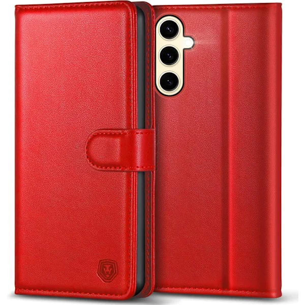 För Samsung Galaxy S24 Skal med 4 Kortplatser, Magnetiskt Skyddsfodral för Samsung S24 - Röd