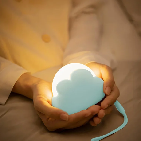 Natlampe til Børn, 1W 1200mAh Sød Sky Natlampe Sengelampe, Dæmpbar Baby Natlampe, Bærbar USB Genopladelig Børnelampe