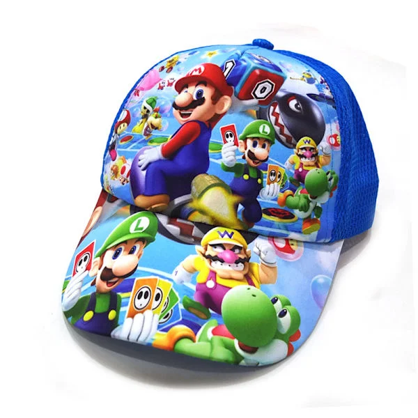 Super Mario Anime Tegneserie Baseball Caps for Barn, Justerbar Caps