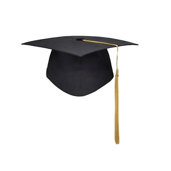 Student Graduation Caps with Tassels Graduation Ceremony Party Supplies Graduation Hat Photo Props for Students Yellow 23*23CM