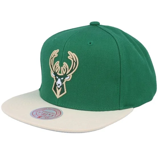 Mitchell & Ness - Verde snapback Gorra - Milwaukee Bucks Team 2 Tone 2.0 Green/Tan Snapback @ Hatstore