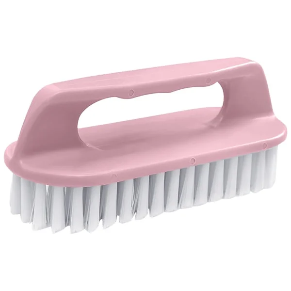 Hushållsplast tvättborste rengöringsborste hård borste multifunktionell handfat borste skoborste kläder bräda borste(Rosa)