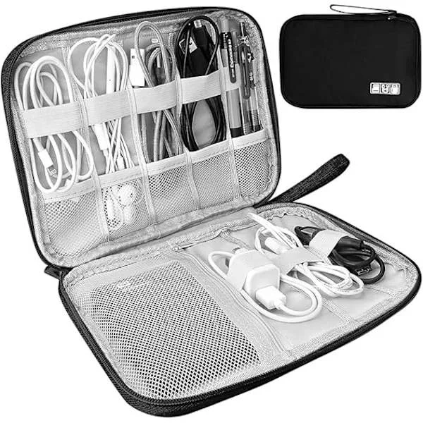 Elektroniktillbehör Organizer Väska Resekabel Organizer Väska Universal Bärbar Gadget Väska för USB-minne Laddare