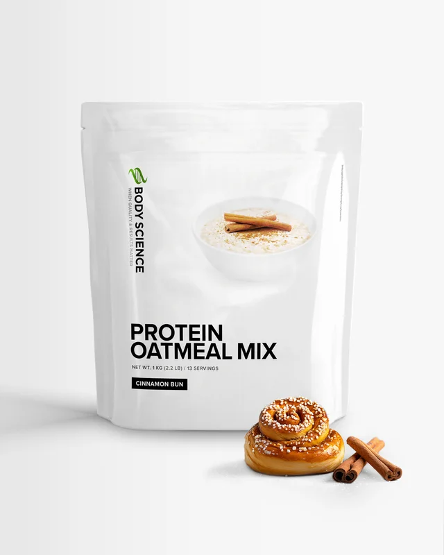 Proteingröt - 1 kg - Cinnamon Bun - Body Science Protein Oatmeal Mix - Havregrynsgröt i micro, Grötmix protein