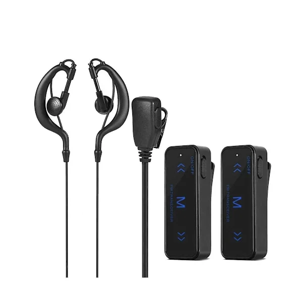 2 kpl Mini Walkie Talkie 400-470MHz 2-suuntainen radio 3W lähetin-vastaanotin kuulokkeet kuulosuojaimet USB-virralla (FMY)