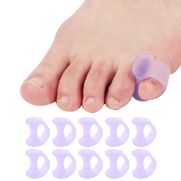 10 st Pinky Toe Splint, Gel Tåavskiljare, Lilla Tåsträckare Hammartå för Män Kvinnor Gång, Löpning, Överlappande, Hallux Valgus Korrigerare