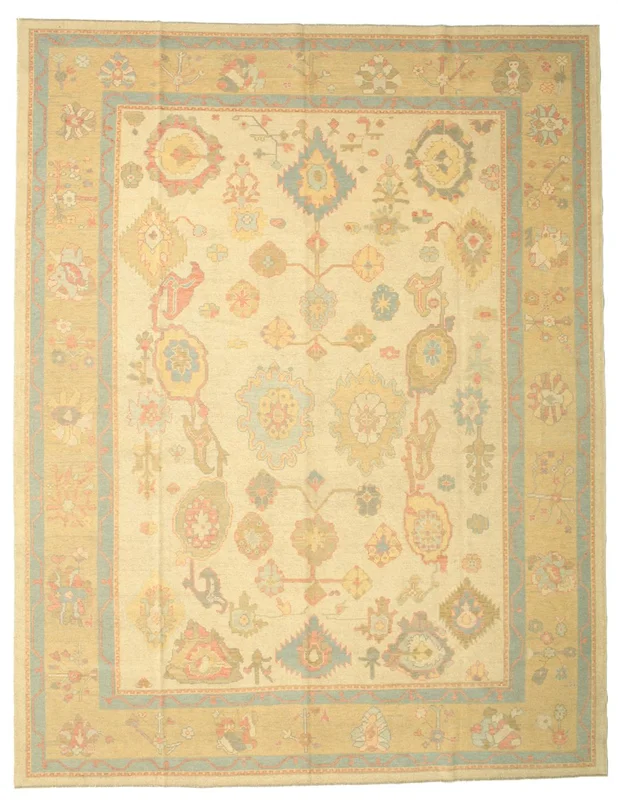 Orientalisk Usak Matta 298X383 Orange/Beige Stor Ull