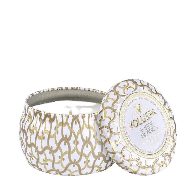 Voluspa Minitin Candle 25h Suede Blanc Doftljus & rumsdofter Unisex 113 g