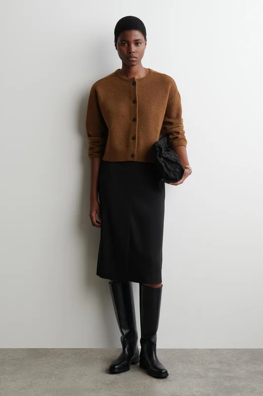 COS Boiled-Wool Cardigan in Brown - Women