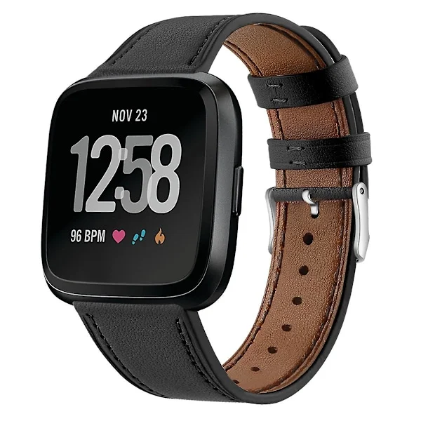 Svart svart reim kompatibel med Fitbit Versa 2 / Fitbit Versa / Fitbit Versa Lite