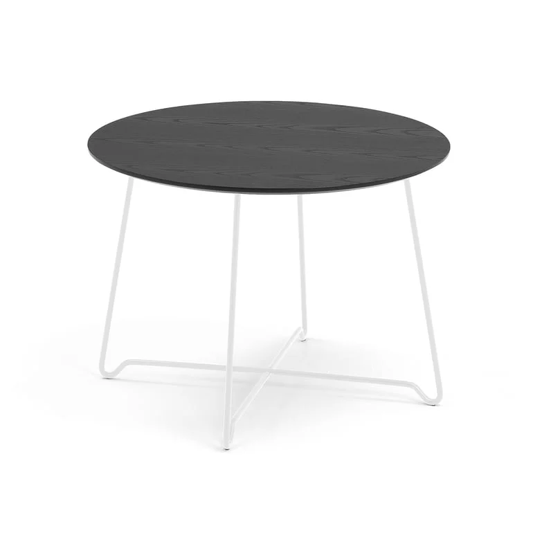 Soffbord, Ø700 mm, svart, vitt stativ