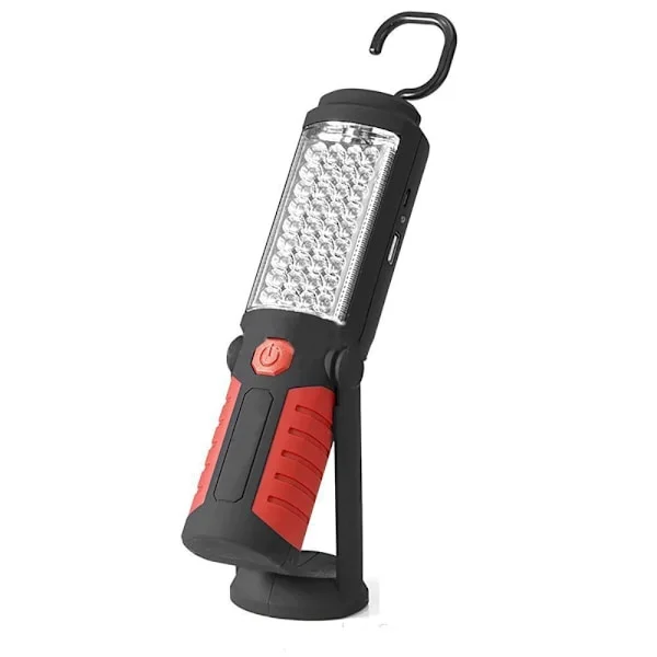 Tehokas 36+5 LED 3000 Lumen Kannettava Ladattava Työvalaisin Säädettävällä Kiinnikkeellä, Koukulla ja Magneettipohjalla