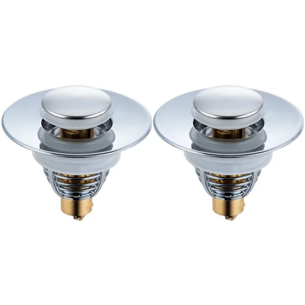 2-pack Universal Avloppsplugg för Handfat. Pop-Up Avloppsplugg för Badkar, Kök, Handfat (Avloppshål 32-42mm)