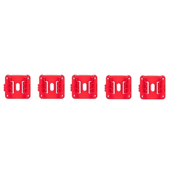 5 stk. batteriholder for Milwaukee M18-batteri, 18V litiumbatteri veggmonteringsdokk, sikker og organisert batterioppbevaring