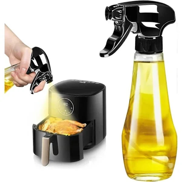 {PL}Oljespruta, Oljesprayflaska 200 ml, Oljespruta för matolja, Oljesprayflaska i glas