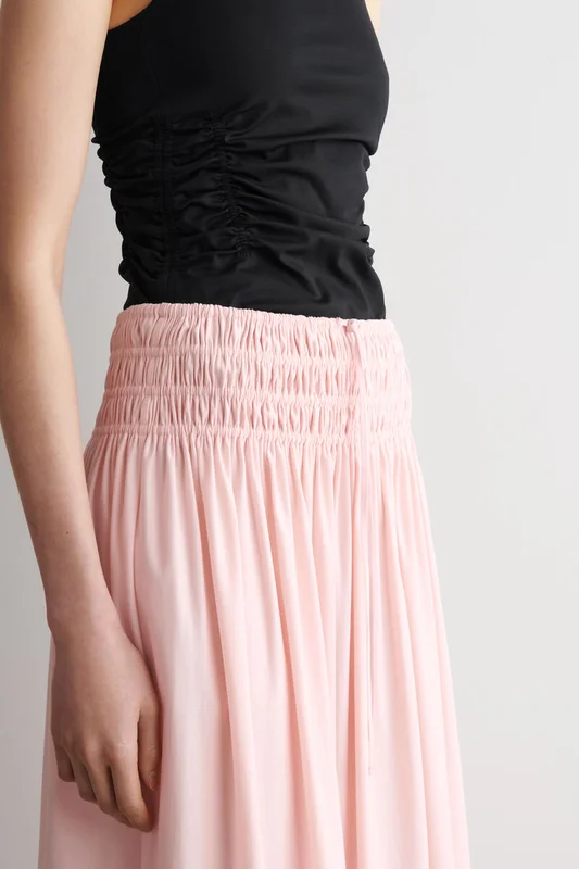 COS Women's Falda Midi Con Cintura Fruncida in Rosa