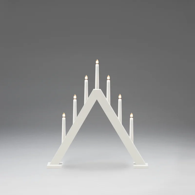 Konstsmide 3931-205 Adventsljusstake vit, 7 ljus, Belysning