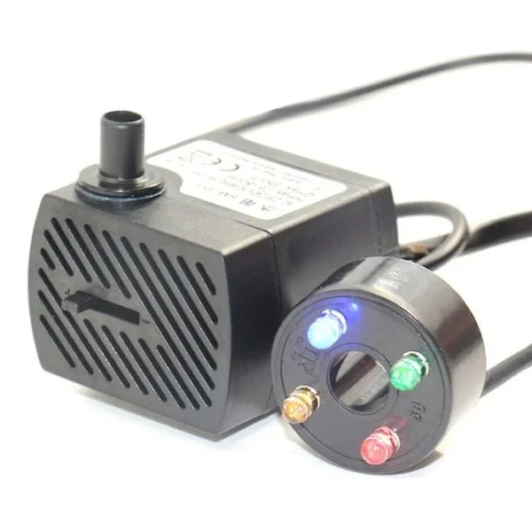 /EA/Belysningsfontänpump Fontänpump Med 3x Vit LED Ring Belysning LED Fontänpump Sp3 1500l/h.