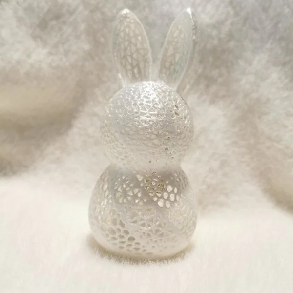 Påske uthulet kanin lampeskjerm, 3D-printet uthulet kanin lampeskjerm, kanin lampeskjerm festdekorasjon, påske kaninpynt dyrestatue