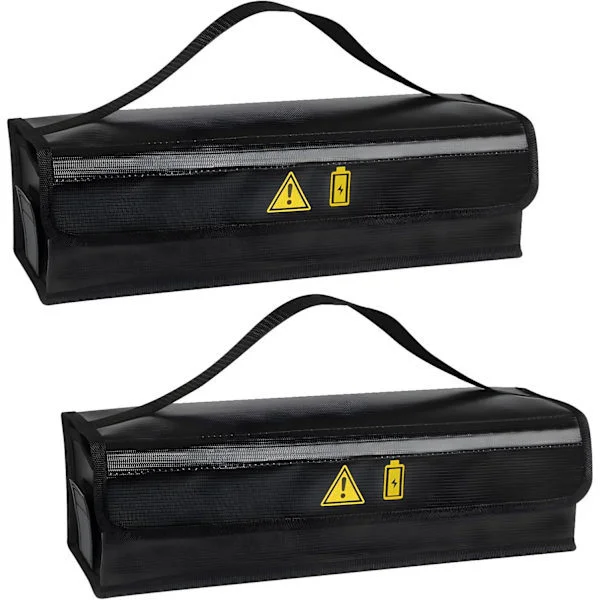 2-pack E-bike Battery Fireproof Box - 1400°C Resistant Waterproof and Explosion-proof Bag for Safe Storage and Transport