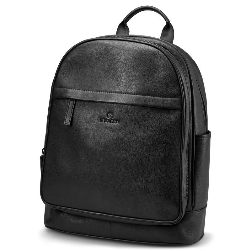 Mochila pequeña para ordenador portátil de piel flor negra para hombres - Bolsos de cuero