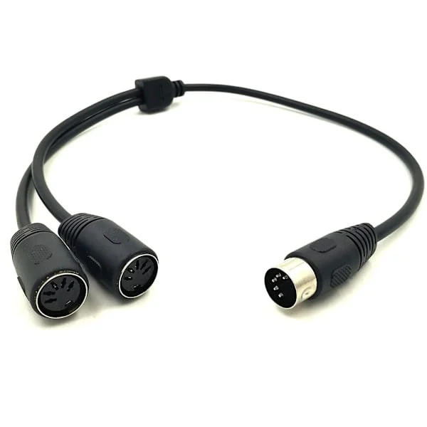 MIDI Sync Breakout-kabel, han til hun DIN 5-pin splitter Y-adapter MIDI-kabel 1 til 2 forlænger lydledning