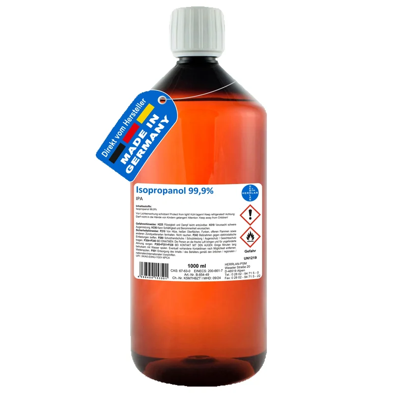AliExpress - HERRLAN Isopropanol 99,9% – 1000 ml Reinigungsalkohol & Fettlöser - Rückstandsfrei & geruchslos - Made in Germany