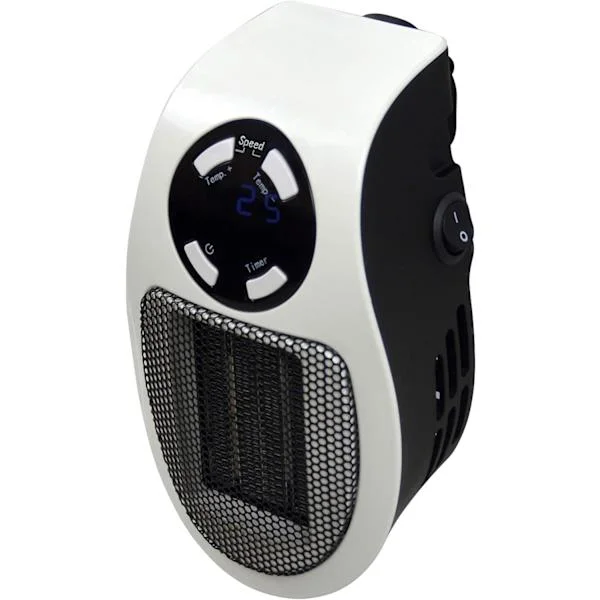 500w plugin-elvärmare med 2 fläktinställningar / 15 - 30°C temperaturinställningar / säkert överhettningsskydd