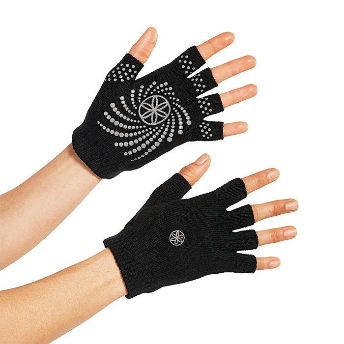 Gaiam Grippy Yoga Handsker Sort - Bodyman.dk
