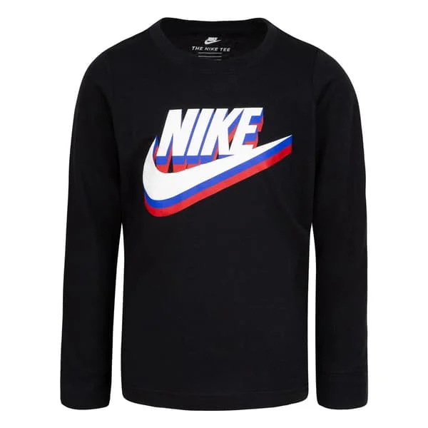 Nike Långärmad T-shirt med logotyp för barn 4-5 år Svart