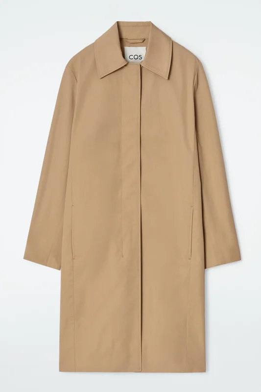 COS Women's Cotton Car Coat in Beige
