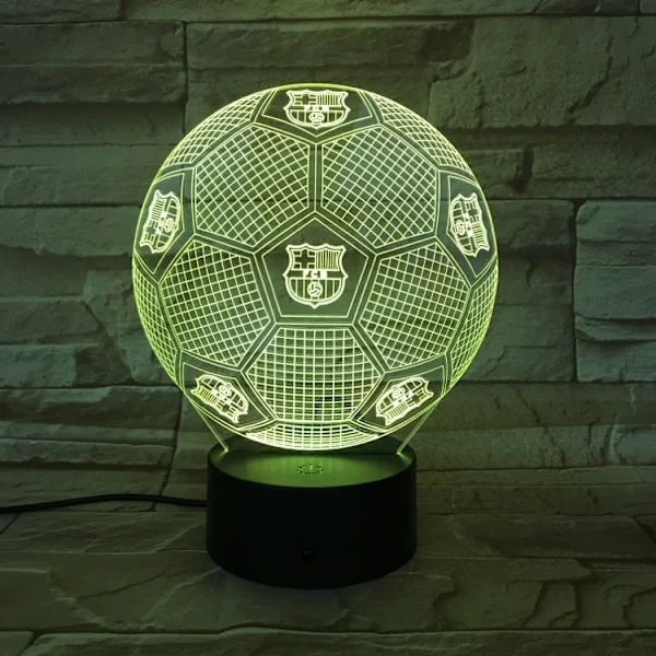 FC Barcelona USB 3D Anime nattlampe Atmosfærisk LED bordlampe Julegaver til fotballfans Dekorativ lampe for barnerom