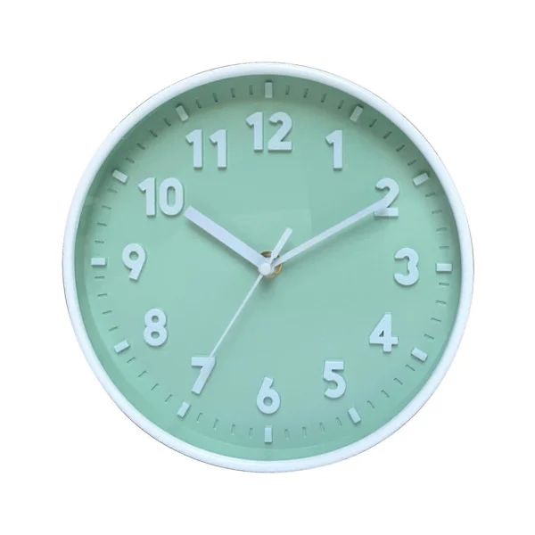 【BQ】Modern Simple Wall Clock 8 Inch Candy Color Silent For Time Clocks Ornaments A