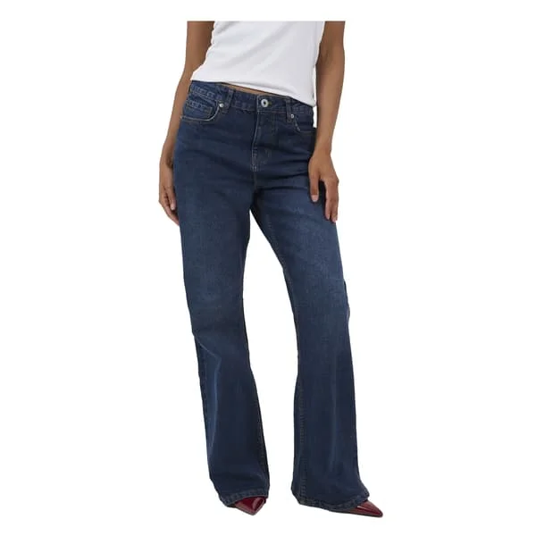 Brave Soul Dam/Kvinnor Flared Mid Rise Jeans 16 UK Indigo