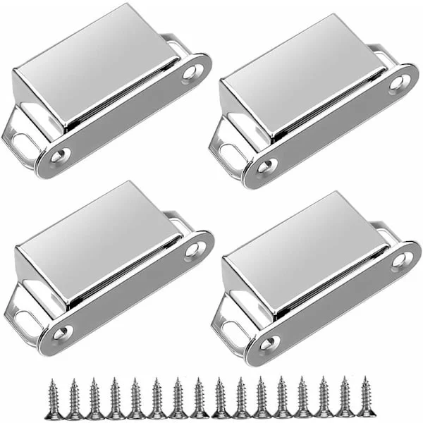 Cabinet Door Magnet 4 Pcs Stainless Steel Door Magnet Strong Magnets for Door 10kg Cabinet Door Latch with Screws for Home Furniture Door Cabinet