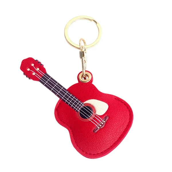 Nøkkelring i kunstskinn med gitar for skolen - Kortholder for adgangskort - for musikkelskere