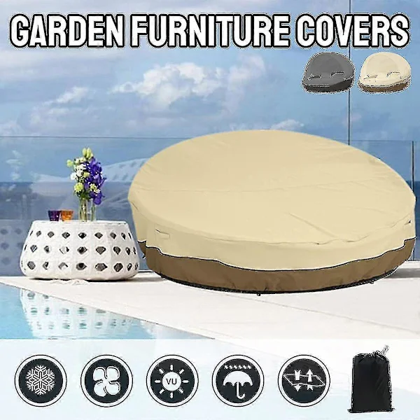 Udendørs Daybed Cover, Patio Daybed Cover Vandtæt Støvtæt Have Patio Udendørs Daybed Møbel Cover Rund Udendørs Havemøbel Cover