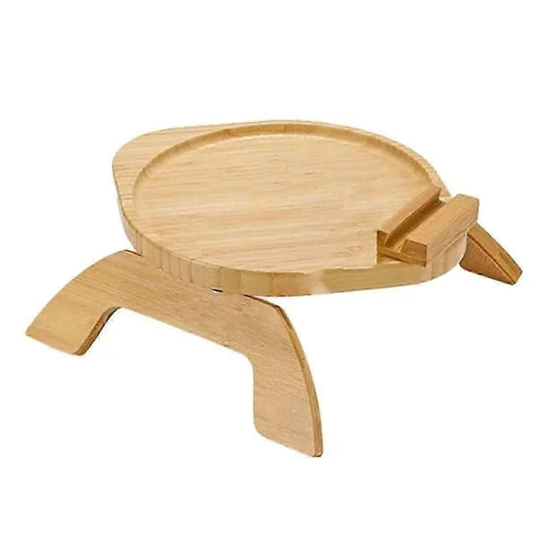Sofa Arm Table Sofa Armrest Tray Sofa Armrest with 360° Swivel for Eating Round