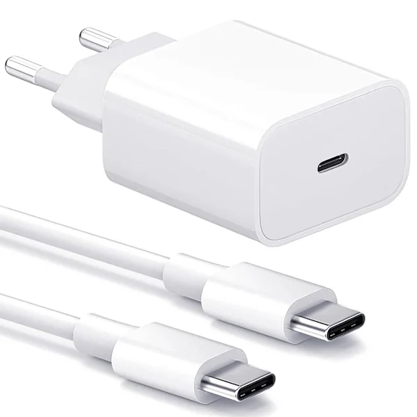 【NX】Lader Kompatibel med iPhone 15/16 - Hurtiglader - Adapter + Kabel 25W USB-C