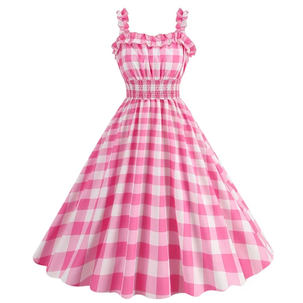 Dam Vintage Klänningar 1950-tal Retro Swing Klänning Filmhjältinna Cosplay Kostym Stil 1