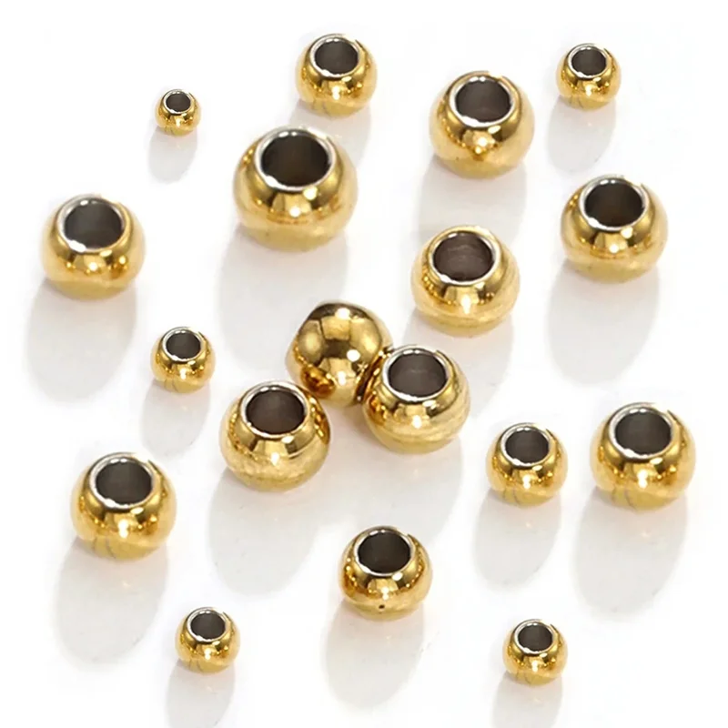 AliExpress - 100 stks 2-8mm Rvs Goud Kleur Spacer Kralen Charm Losse Kraal DIY Armbanden Ketting Kralen voor Sieraden Maken Charms