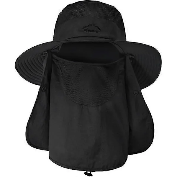 Damhatt för utomhusbruk Camping Fiske Cykling Solskydd Hatt Keps med Avtagbar Flik Nackskydd Anti-UV