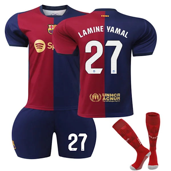 24-25 Lamine Yamal 27 Barcelona Hemmatröjor för Barn Vuxna Tröjor Barn 24(130-140cm)