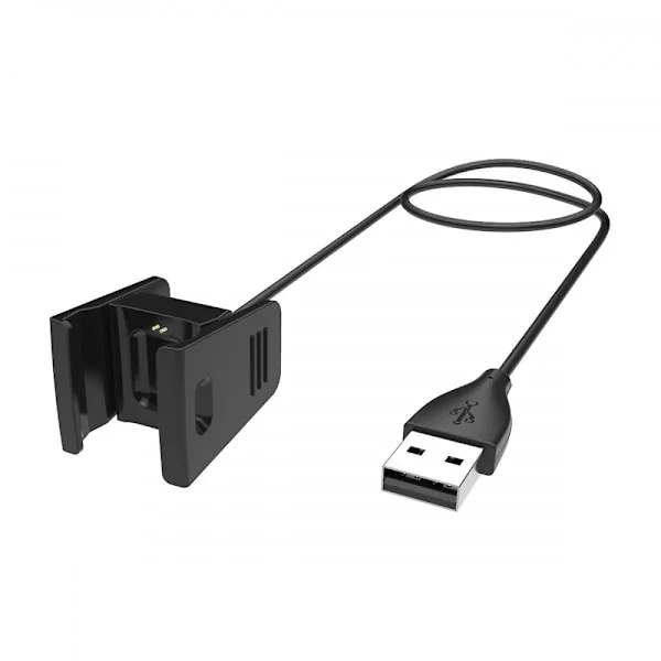 Laddare för Smartwatch Charge Ersättning USB-laddare Laddningskabel Dockningsstation Adapter Kompatibel med Fitbit Charge 2 Pulsmätare Armband (Svart)