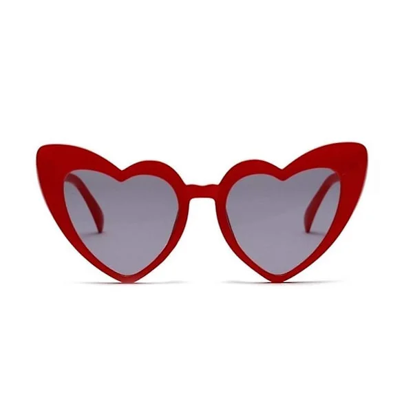 Solglasögon Hjärta Solglasögon Kvinnor Cat Eye Solglasögon Retro Kärlek Hjärta Forma Glasögon Röd